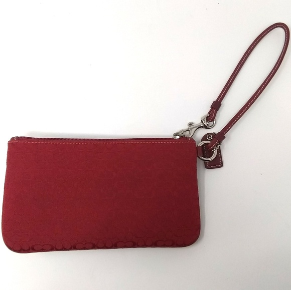 Authentic Coach Wristlet - Red w/ C Logo Pattern - Picture 3 of 3